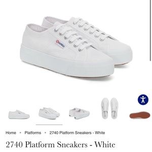 Superga 2740 Platform Sneaker in white size USW8/EU39